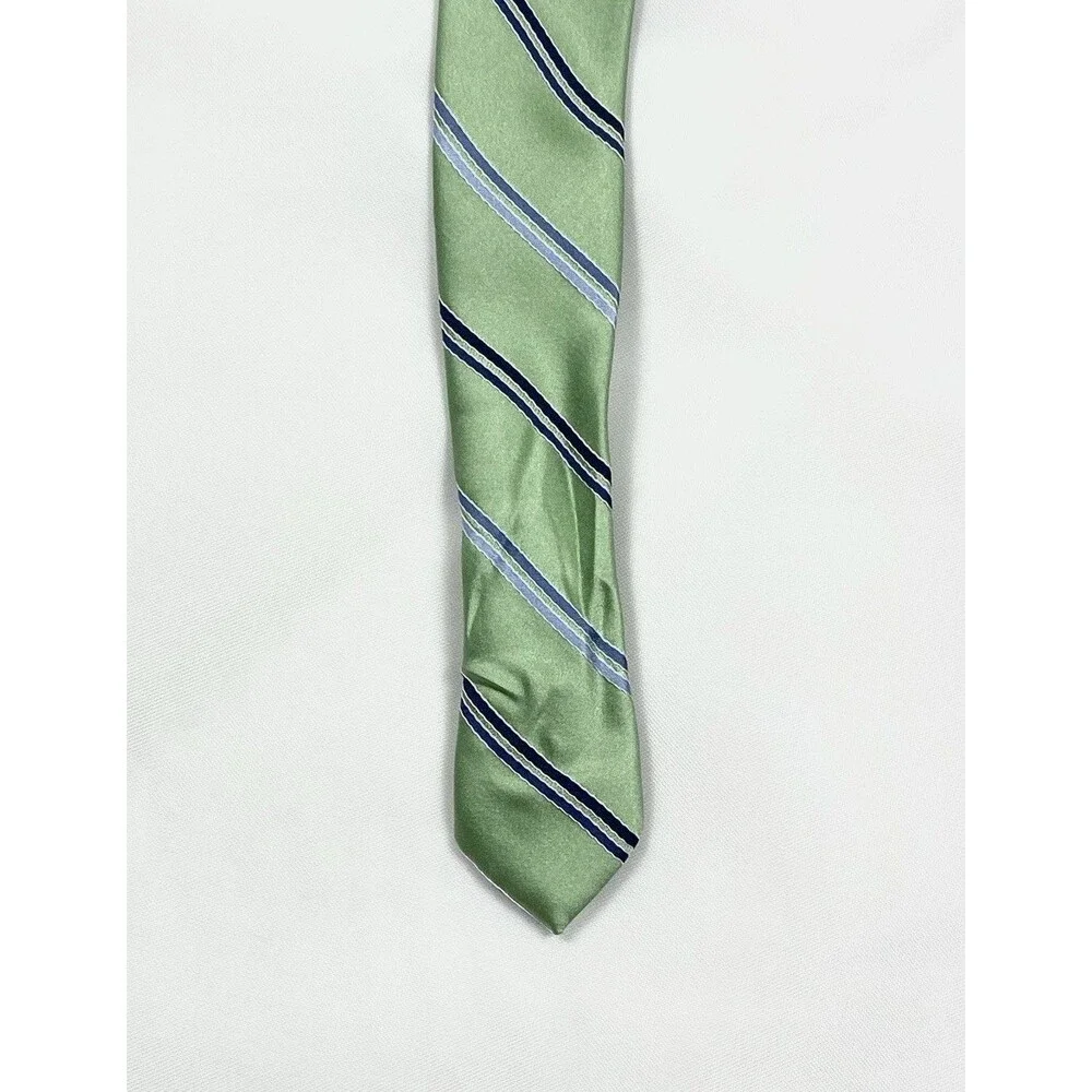 Merona Men's Green/Blue Striped Neck Tie Excellent Used Condition